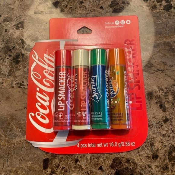 🆕 Coca-Cola lipsmackers, set of 4 - Picture 1 of 2